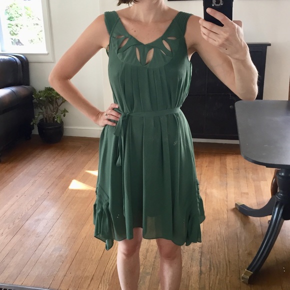 Belted teal green dress - Picture 2 of 4